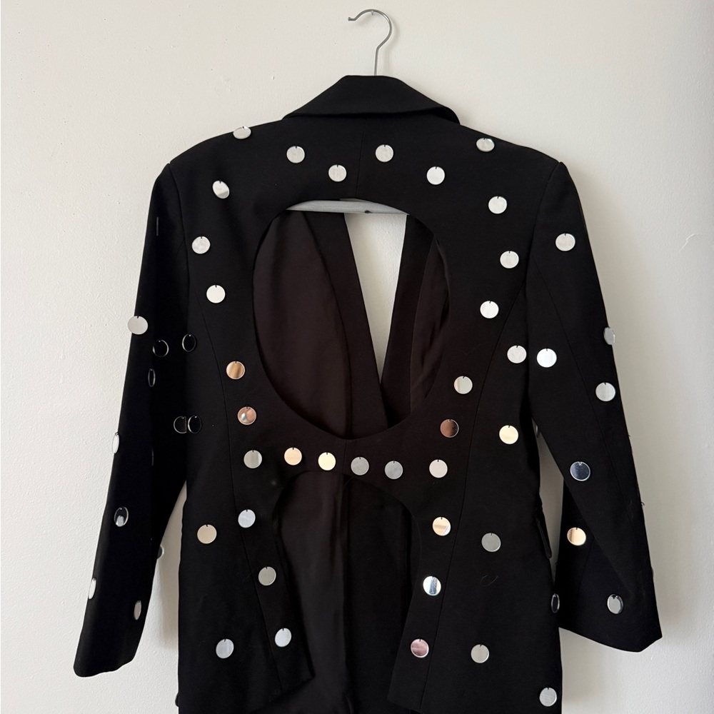 Black and Silver Women's Blazer Delfi Collective Ray Jacket Stylish - Picture 8 of 10